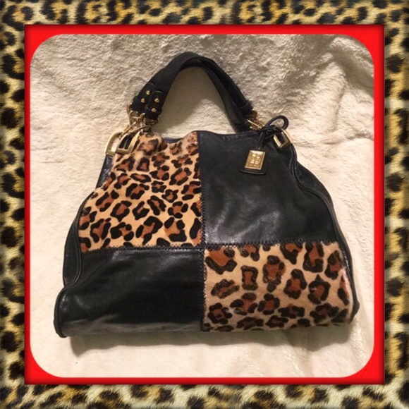 Badgley Mischka Handbags - 👑✅PRICE FIRM✅Badgley Mischka Leopard Leather Bag